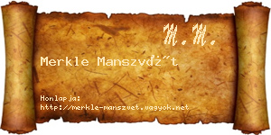 Merkle Manszvét névjegykártya